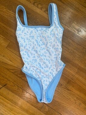 Lainsnow blue and white Charleston release one piece swim suit XS